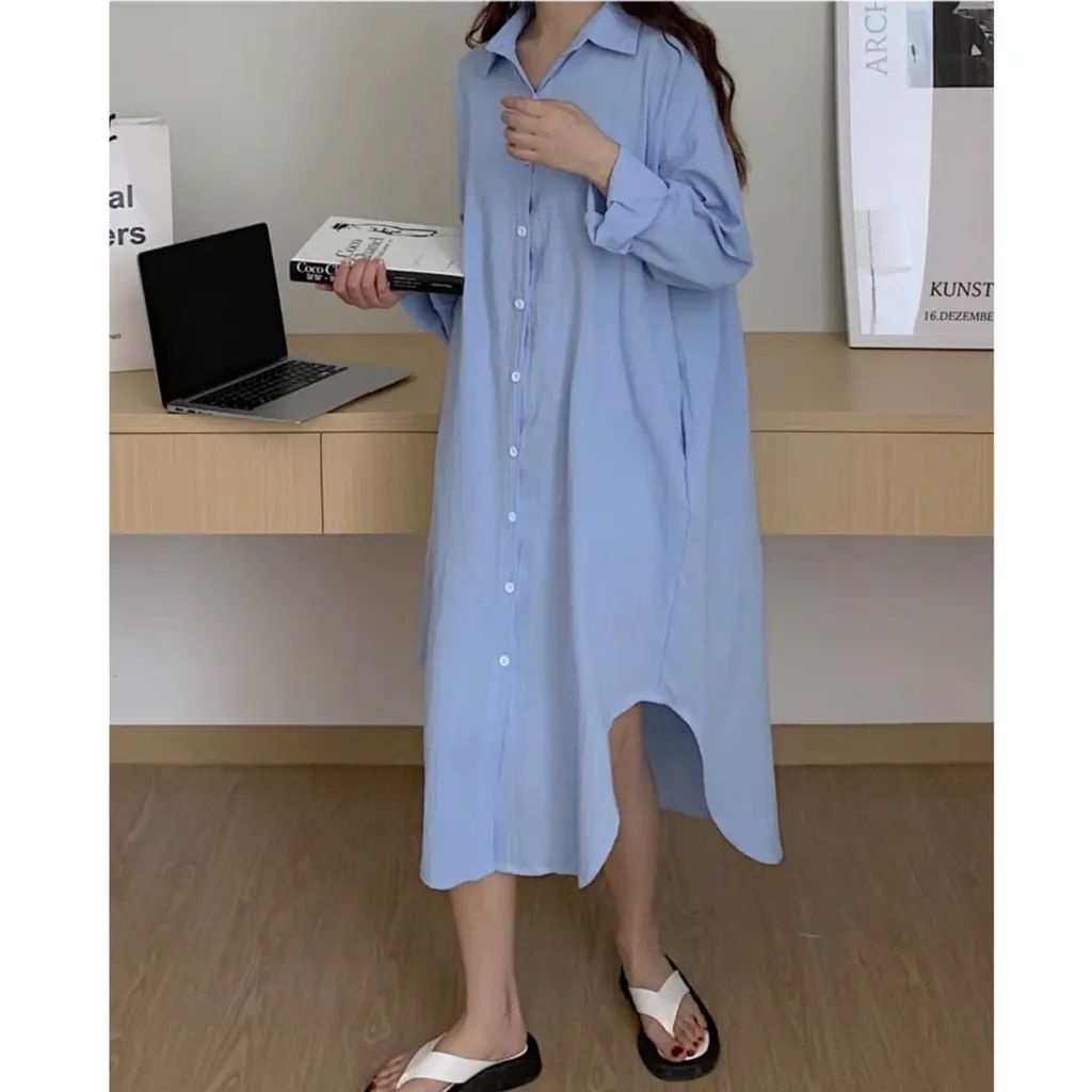 TAZKIA LONG SHIRT HS CRINKLE AIRFLOW LD 112 CM PB 103 CM  BAJU ATASAN WANITA TUNIK WANITA TERBARU BLOUS EWANITA TERBAUR MODEL SIMPLE DAN ELEGAN BAJU  BLOUSE TERBARU 2022