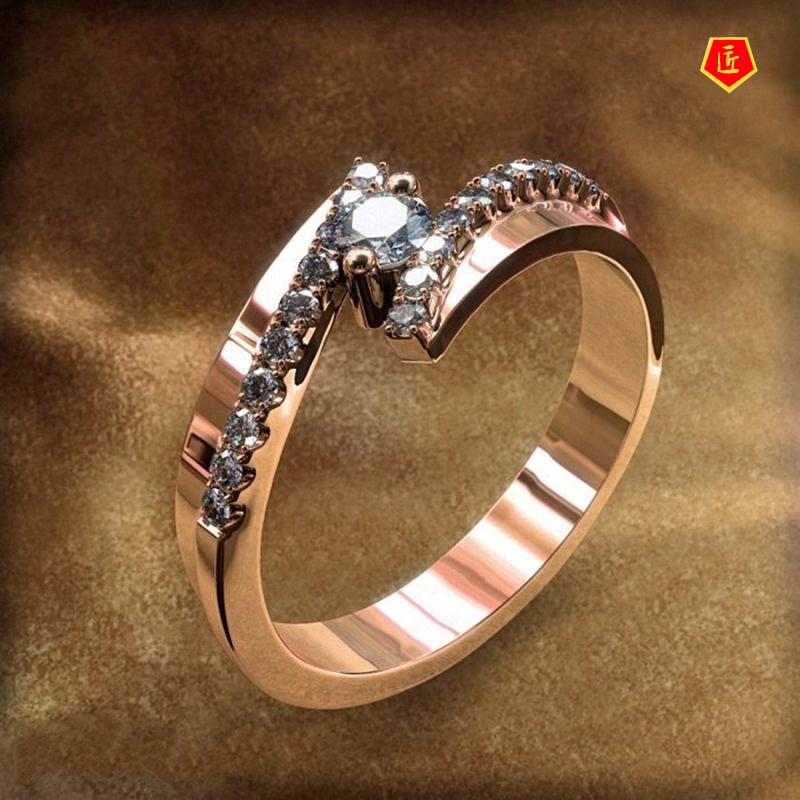 [Ready Stock]S925 Silver Fashion Creative Rose Gold Ring