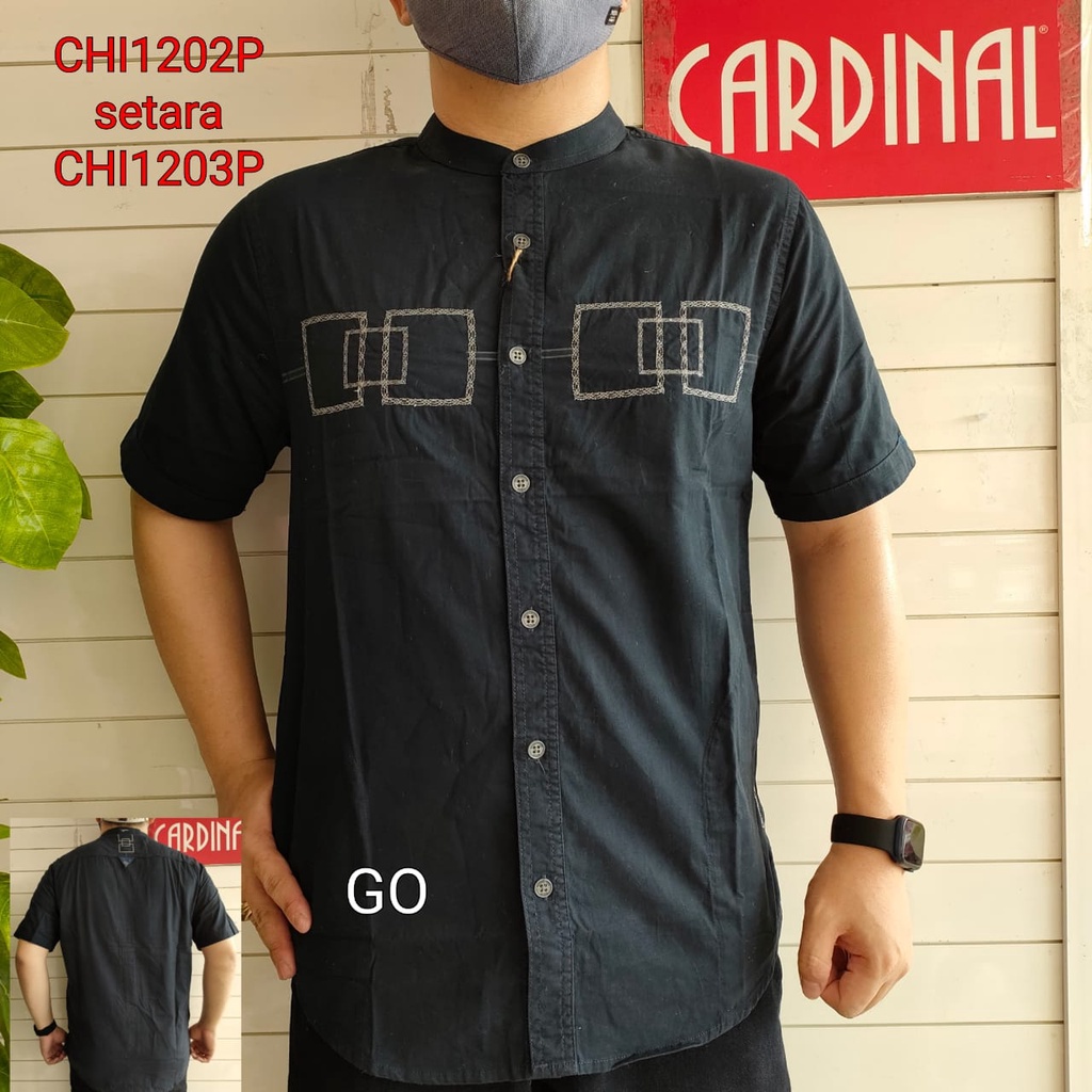 gos TJRB CARDINAL KEMEJA KOKO PRIA JUMBO Lengan Pendek Casual Baju Cowok Original