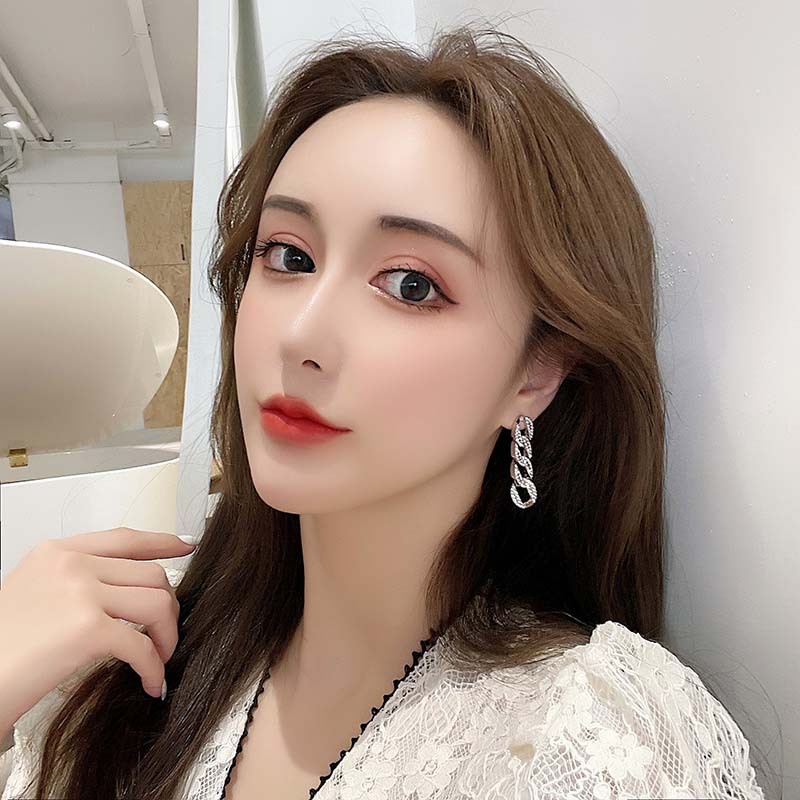 S925 panjang SHANZUAN rantai anting-anting anting-anting bermutu tinggi cahaya mewah anting-anting 2