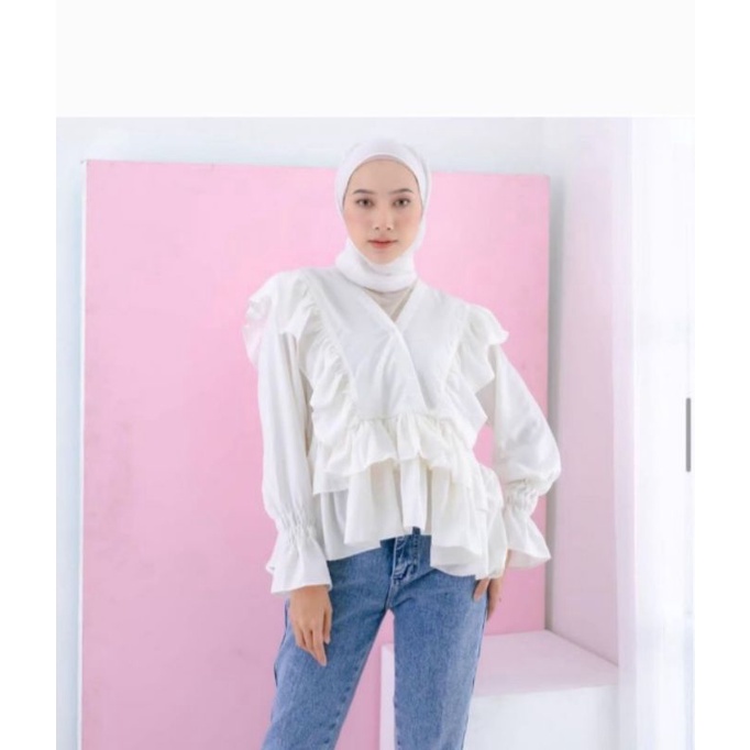 BLOUSE •• ATASAN BLOUSE RUFFLE / BLOUSE OOTD SELEBGRAM VIONA