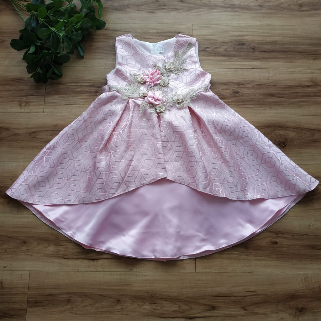 [Brandedbaby] DRESS PESTA ANAK PEREMPUAN IMPORT/ PARTY DRESS / GAUN PESTA ULANG TAHUN SILVER PINK