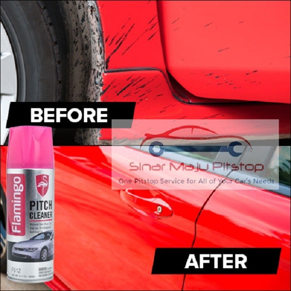 Foam Penghilang Kotoran Burung Getah Pohon Aspal Body Mobil - FLAMINGO PITCH CLEANER 450 ml Original