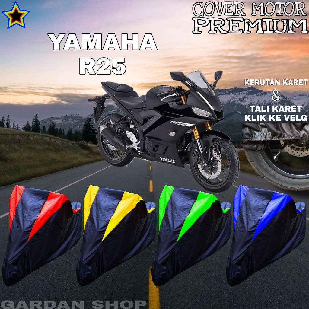 Sarung Motor YAMAHA R25 Hitam KOMBINASI Body Cover Penutup Pelindung Motor Yamaha PREMIUM