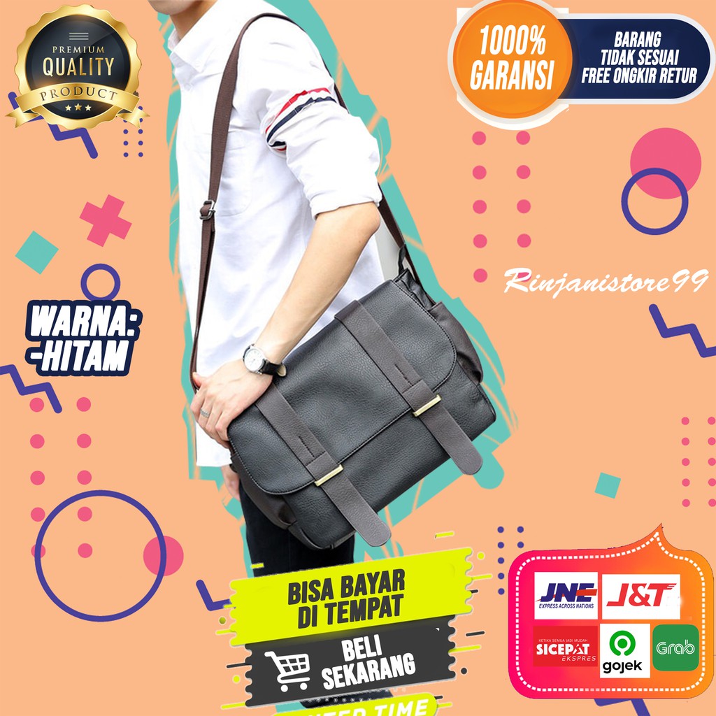 Tas Selempang Pria Sling Bag Kulit Premium Tas Bahu Original Branded Import New F103