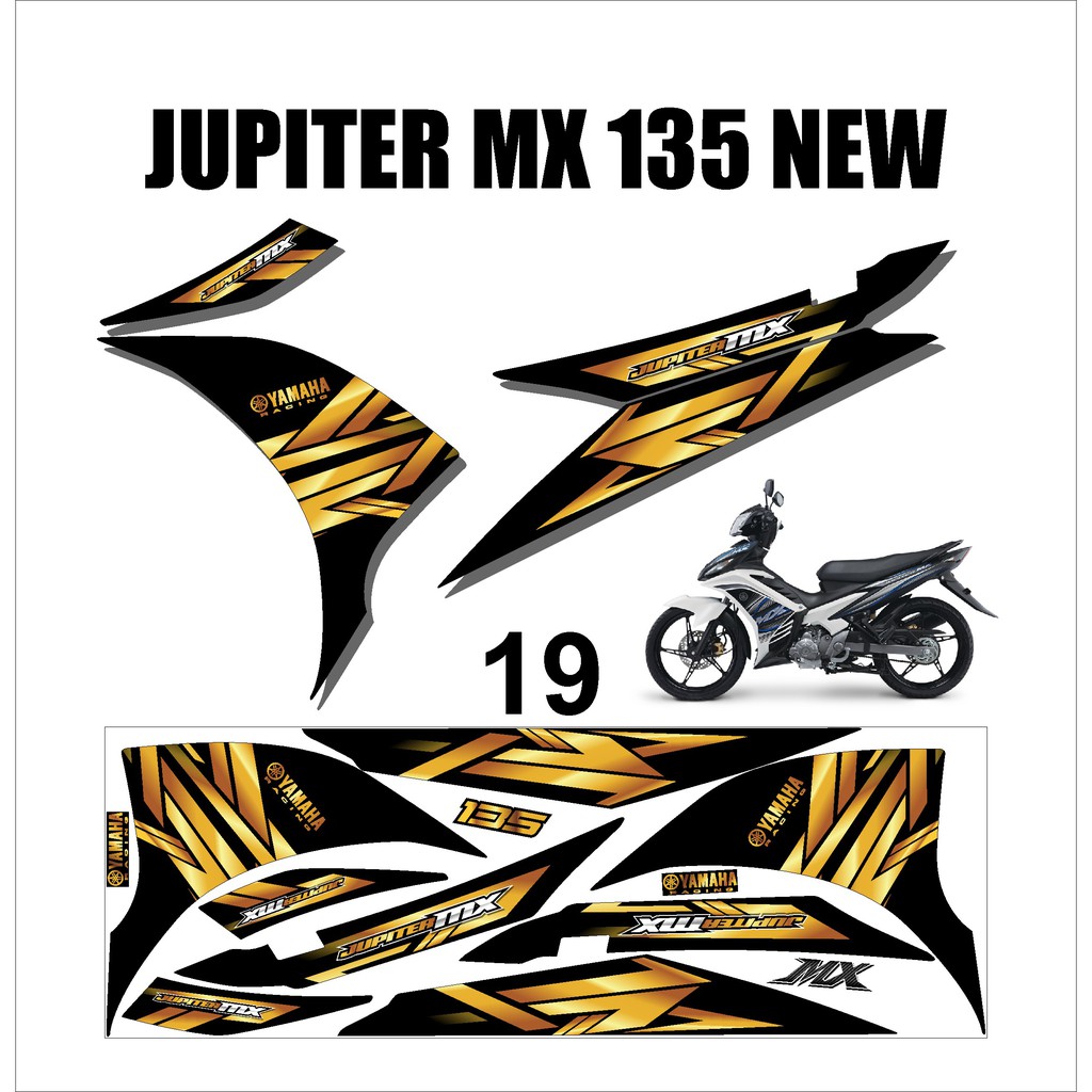 Stiker Sticker Striping Lis Variasi Yamaha Motor MX NEW 135 Keren Murah Desain DS MXN – 19