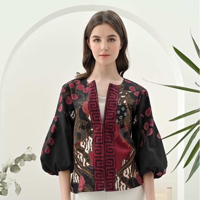 295 AAN -Blouse Batik Wanita/ Outer Batik/ Jaket Batik/ Batik Modern