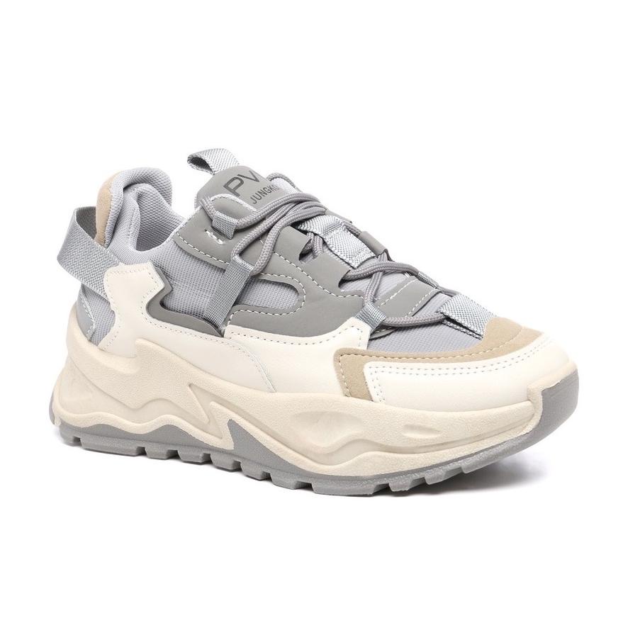 [HOLLXMALL] | PVN JUNGKOOK SEPATU SNEAKERS WANITA SPORT SHOES GREY KREM 129