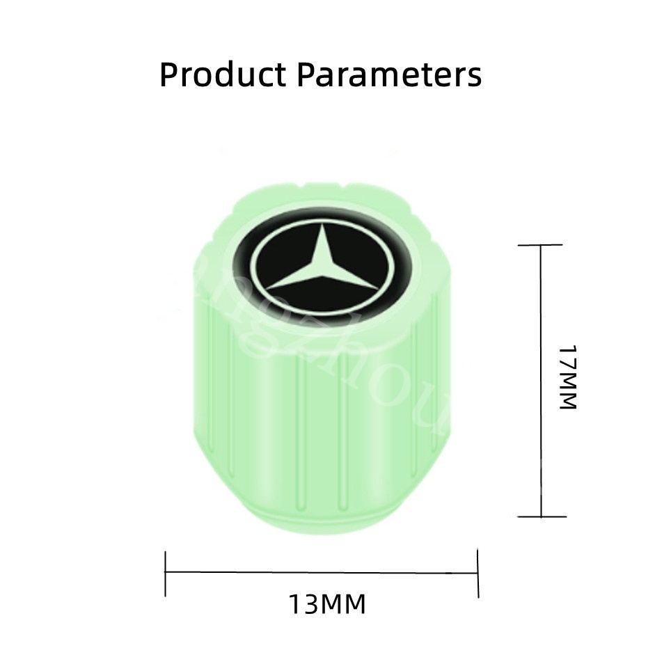 Kaen 4 Pcs Penutup Katup Ban Terbaru Universal Bercahaya Jenis untuk Sepeda Motor Kendaraan Listrik Ban Mobil Cocok untuk Mercedes Benz W246 W176 W204 W211 W210 W202 W203 C180 CLA