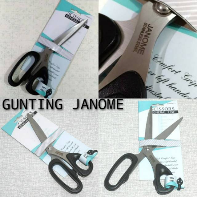 

gunting Janome Kain Flanel Dll , Gunting Serbaguna Janome, Gunting Bahan Kain Jahit Dll