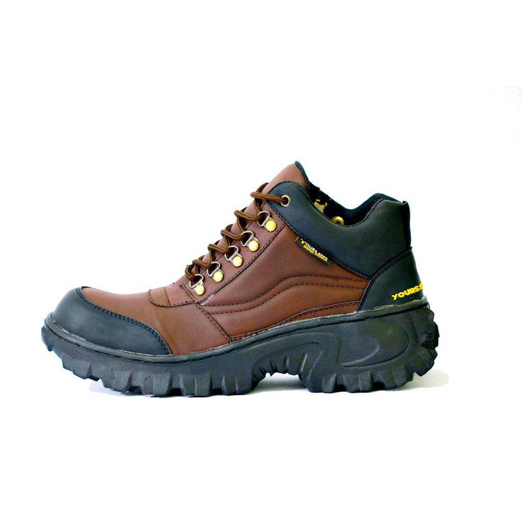 Sepatu Boots Safety Ujung Besi Sepatu Original Resleting Sepatu Kulit Pria Sepatu Boot Pria Murah