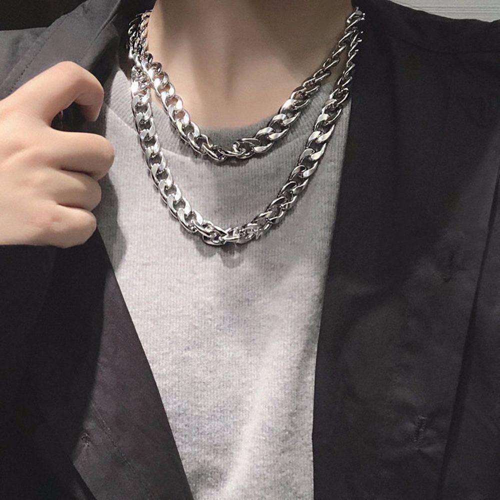 REBUY Rebuy Men Necklace Creative Simple Women Fashion Jewelry Pria Hip Hop Rantai Klavikula