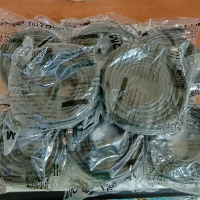 Kabel Antena Tv 13m / 13 Meter / 18m / 18 Meter paket + jet / jack 5C RG6 coaxial INTRACOM