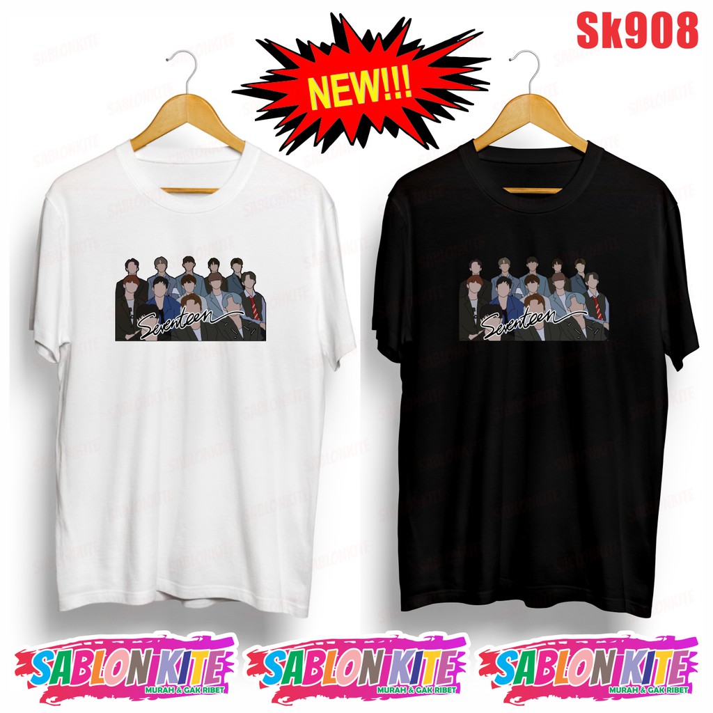 MURAH!!! KAOS SEVENTEEN KPOP ALL MEMBER SK908 UNISEX VCOMBED 30S