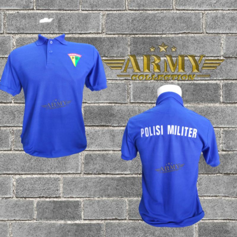 kaos polisi militer/ kaos pria polos/ kaos kerah pria/ kaos lakos pria