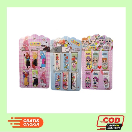 

Pembatas Buku Magnet Sticky Note Magnet Bookmark Karakter Kartun Lucu Isi 3 Pack