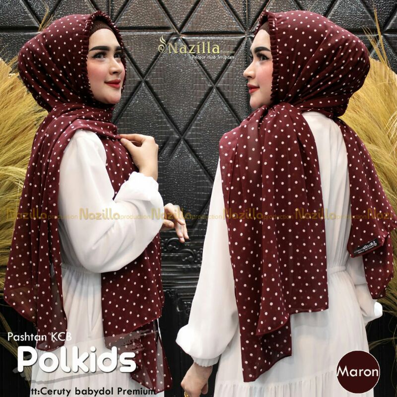Jilbab Pashmina Instan Kcb Polkids Ori Nazilla