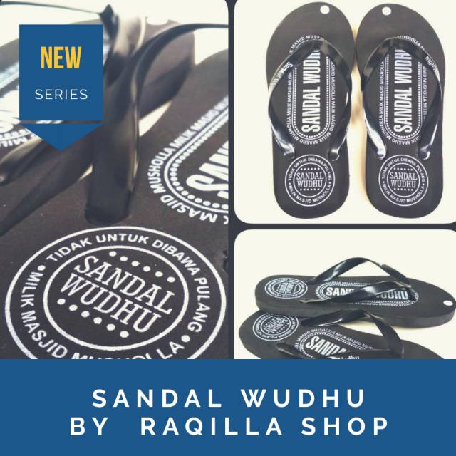 Termurah Paket 10 Pasang Sandal Wudhu Masjid  musholla Black Series (SWH001)