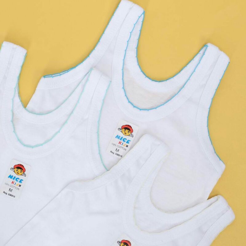 12 Singlet Nice Kids Anak | Kaos Dalam Bayi Baru Lahir Laki Perempuan | Sguna | Pakaian Dalam Balita Baby New Born Grosir Lusinan