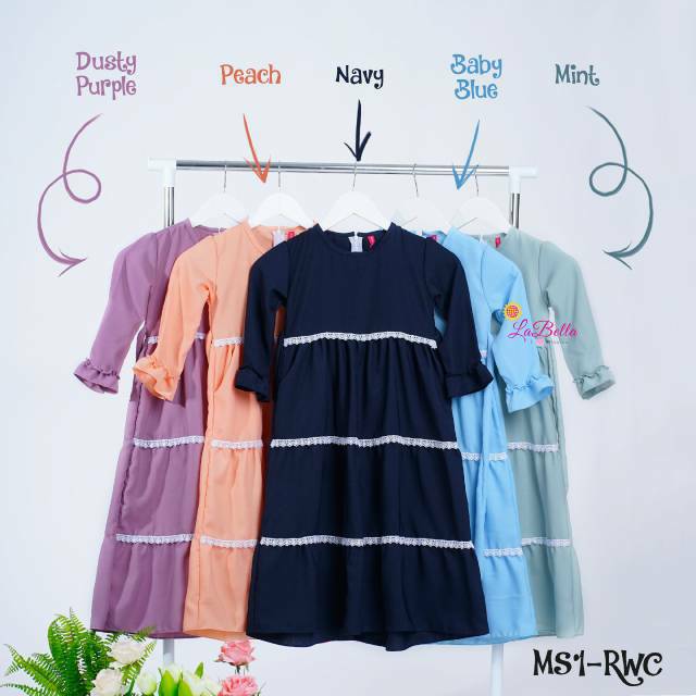Gamis Anak Syari Perempuan by Labella Usia 8-9 tahun