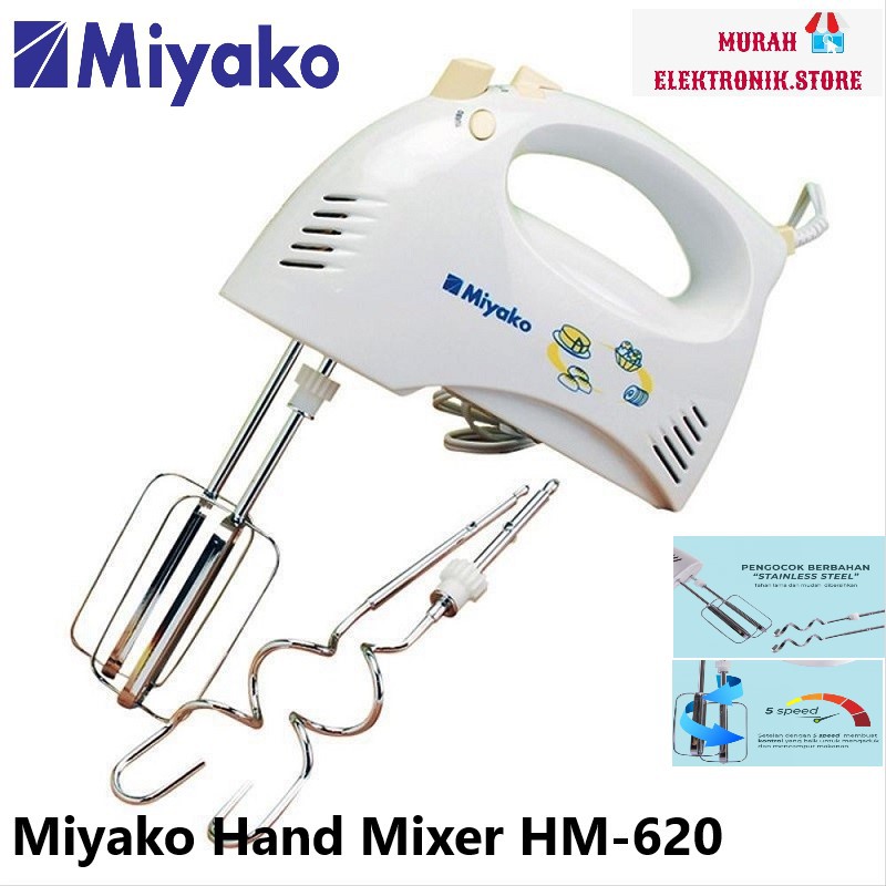 Miyako Hand Mixer HM-620-pengaduk adonan (Free Bubble)