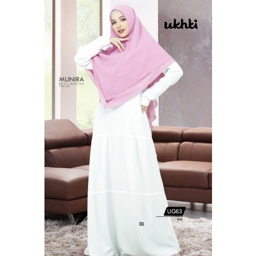 Gamis Arabian Ukhti Munira Original - Gamis Syar'i ukhti munira - Gamis Hitam Putih - Gamis Busui