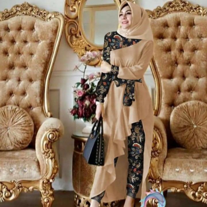 FWG - SET GAMIS BELLALUNA BATIK / STELAN GAMIS / GAMIS DEWASA / SETELAN WANITA / BAJU WANITA BARU