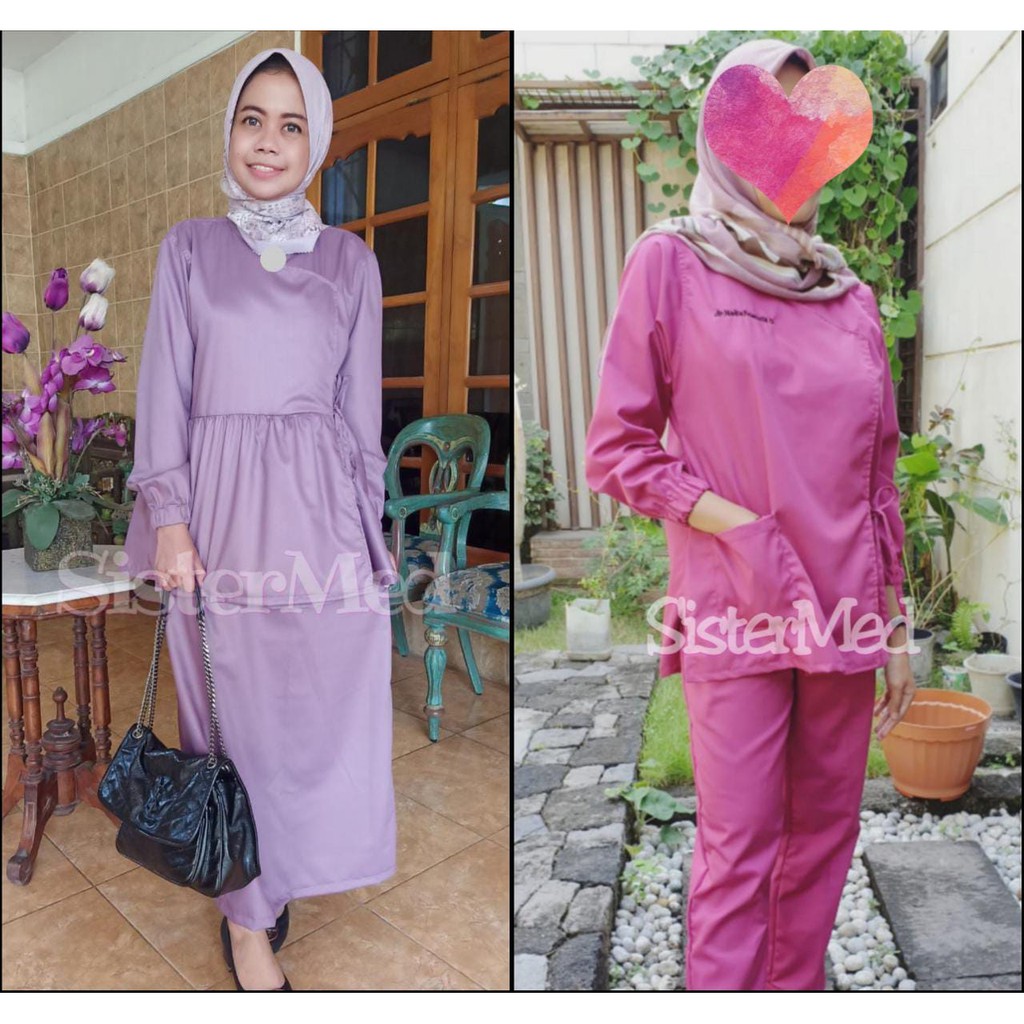 Scrub Baju Jaga Dokter/ Perawat/ Bidan Model Kimono / Bumil