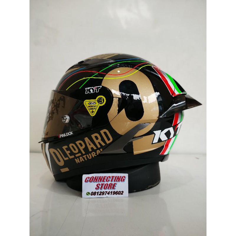 KYT Falcon leopard gold paket ganteng