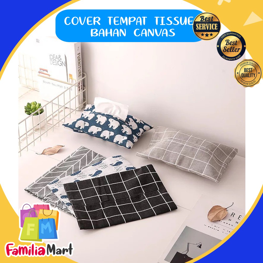 Kotak Tempat Tissue Kain Motif Lucu Bagus Kanvas Cover Tissue Tisu Mobil