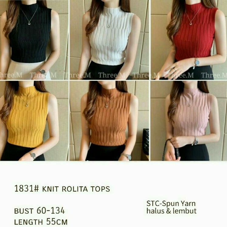 Lolita Baju tanktop wanita import/ Pakaian wanita baju tanktop rajut cewek baju rajut cewek korea