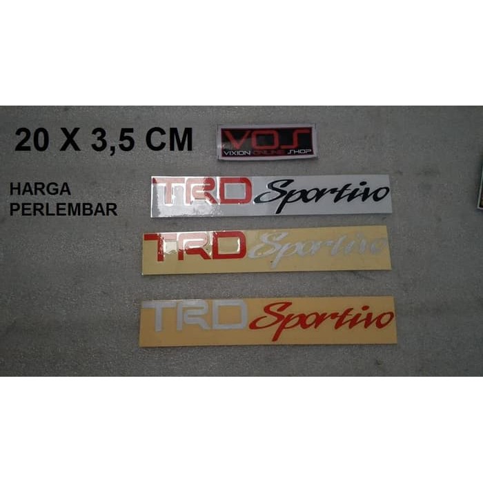 STIKER UNIK TRD SPORTIVO HITAM PUTIH MERAH