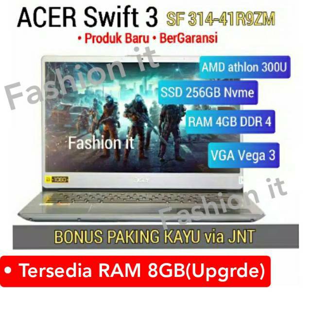 Laptop Acer Swift 3- AMD Athlon 300U - 4GB - SSD 256GB - VGA Vega 3 - 14" IPS