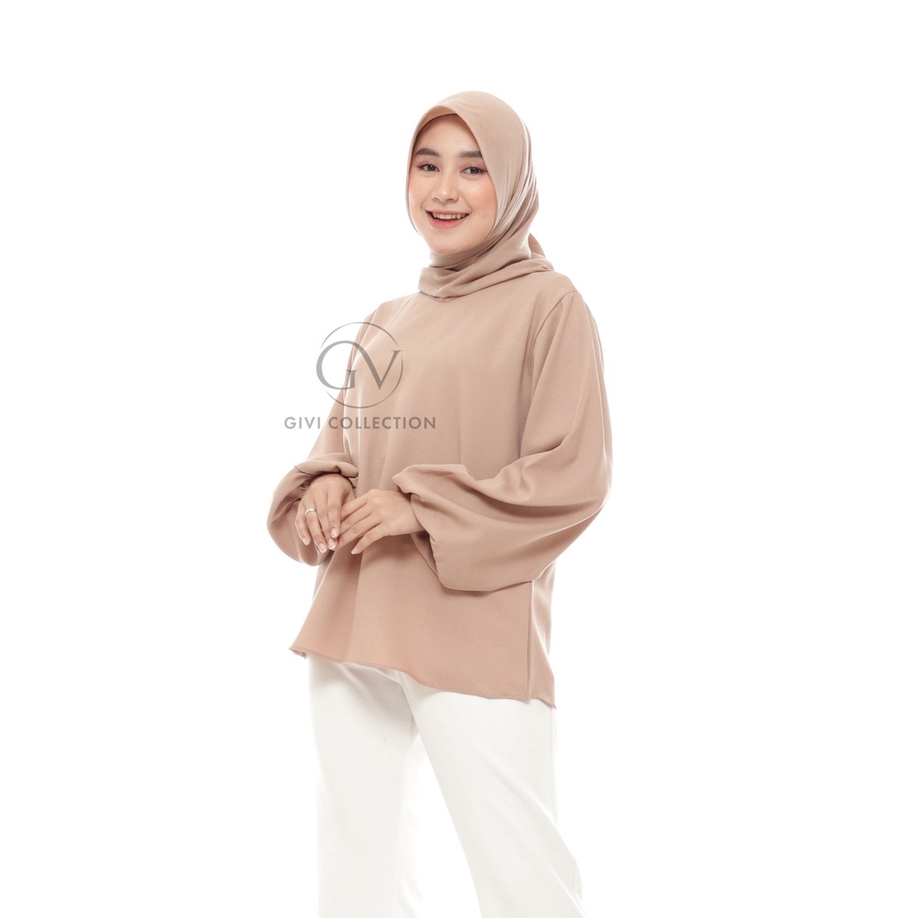 Balon top blouse / atasan wanita / atasan tangan balon