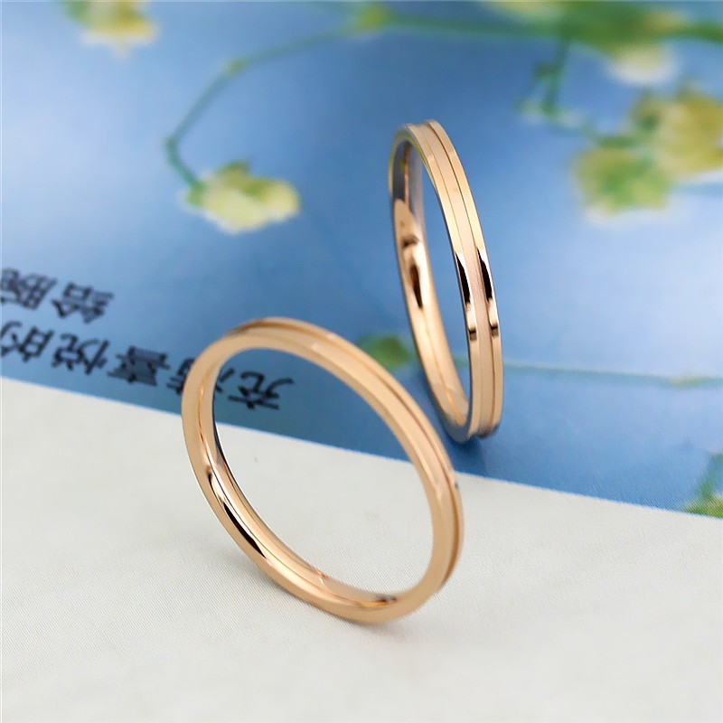 Cincin Titanium Mini Korea Wanita CK090 warna bisa untuk cincin kawin nikah fashion simple