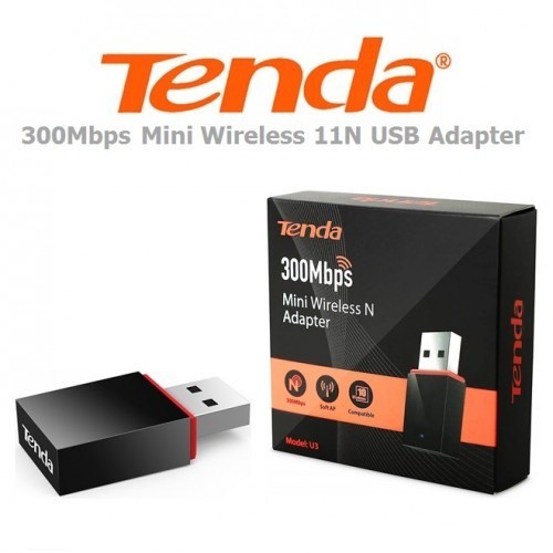 Tenda U3 Mini WiFi USB Adapter Wireless 2.4Ghz 300Mbps