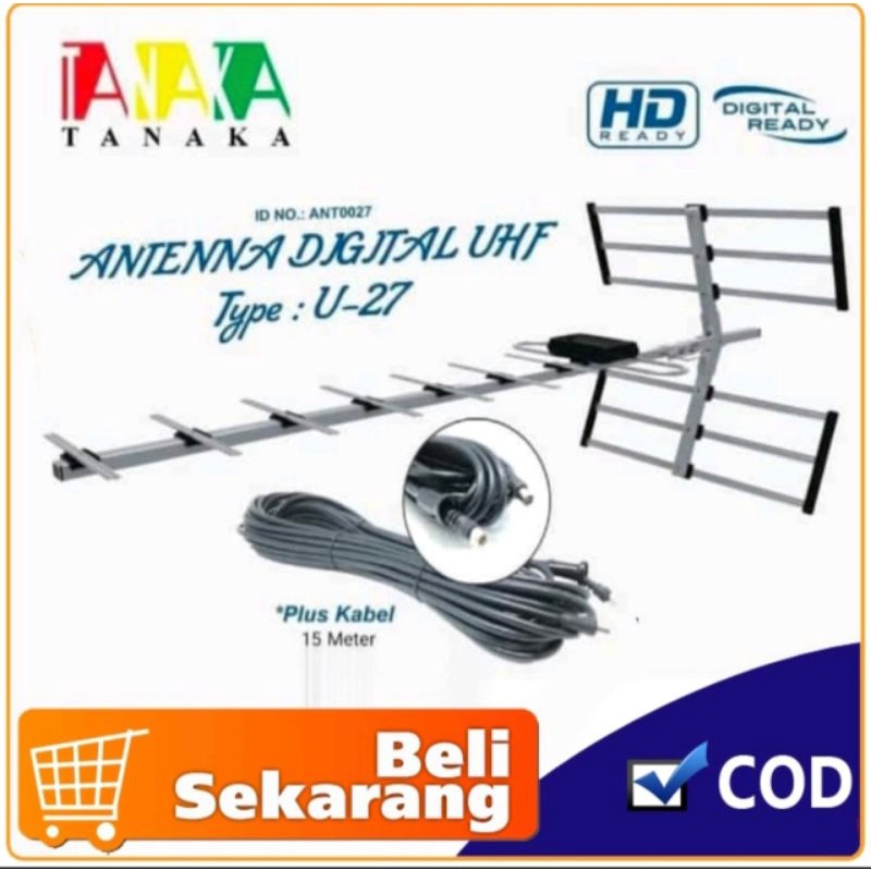 ANTENA TV DIGITAL UNTUK STB T2 TV SET TOP BOX CABEL COAXIAL TV TANAKA U-27