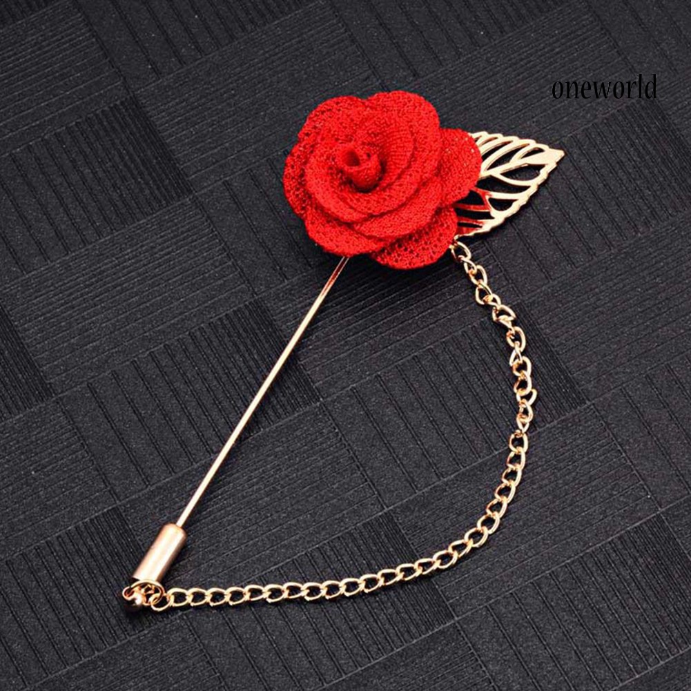 OW@ Women Men Leaf Flower Brooch Pin Suit Badge Decor Party Jewelry Wedding Gift