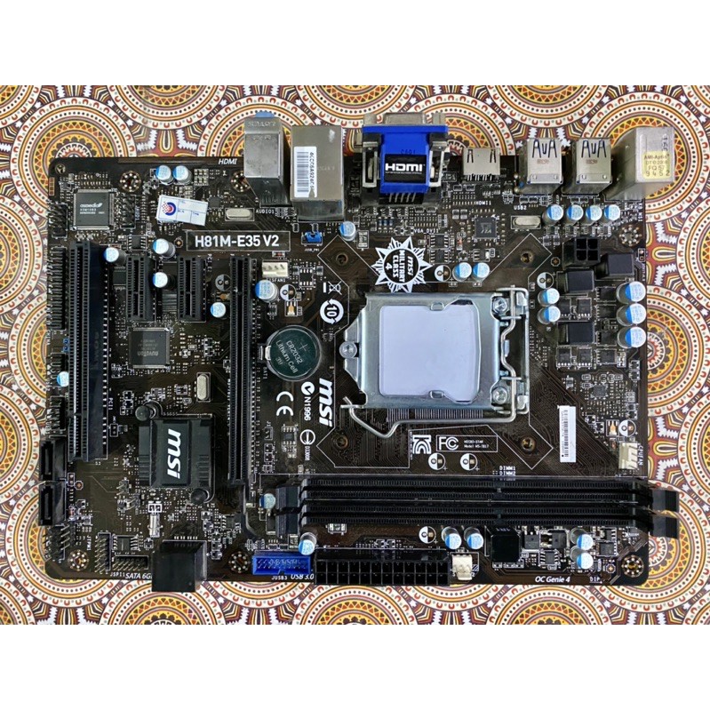 Motherboard Intel MSI H81M-E35 LGA1150 DDR3 HDMI Second