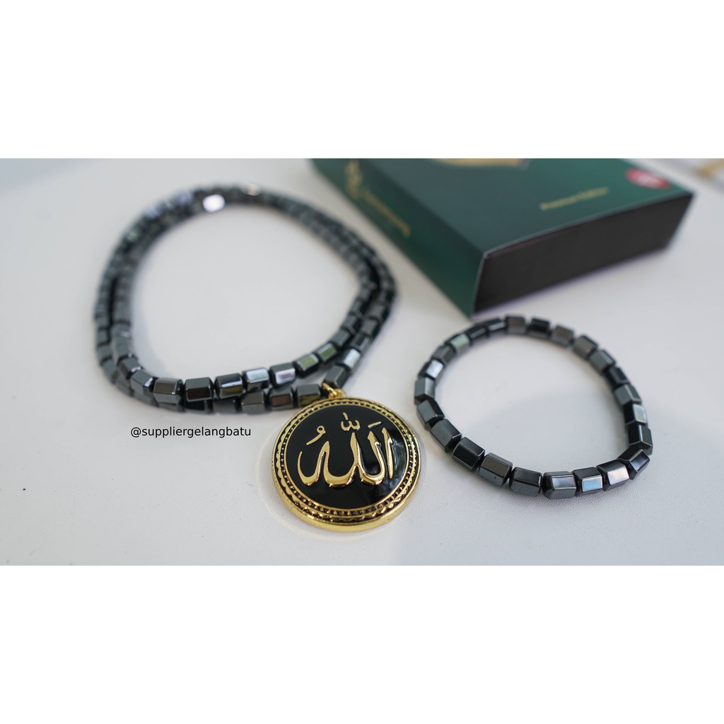 GANNAMYONG PREMIUM KALUNG KESEHATAN LAFAZ ARAB HITAM GOLD brosur kartu