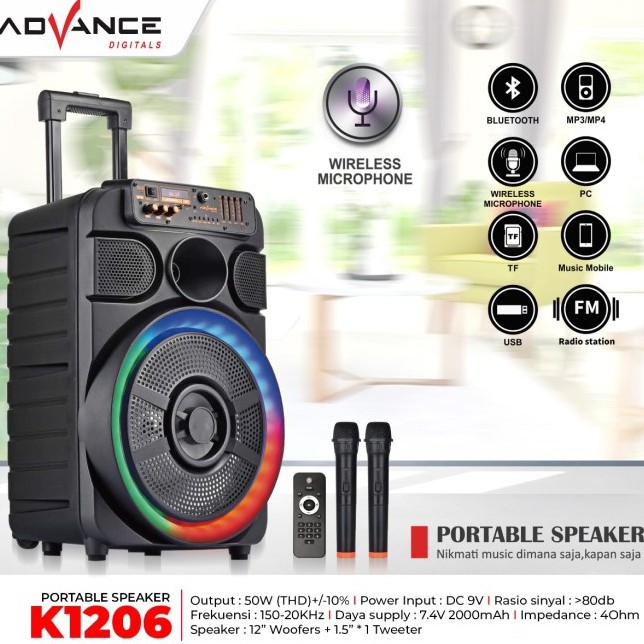 (PENGIRIMAN KHUSUS JNT/DLL) Speaker Portable Advance K1206 / Speaker Meeting