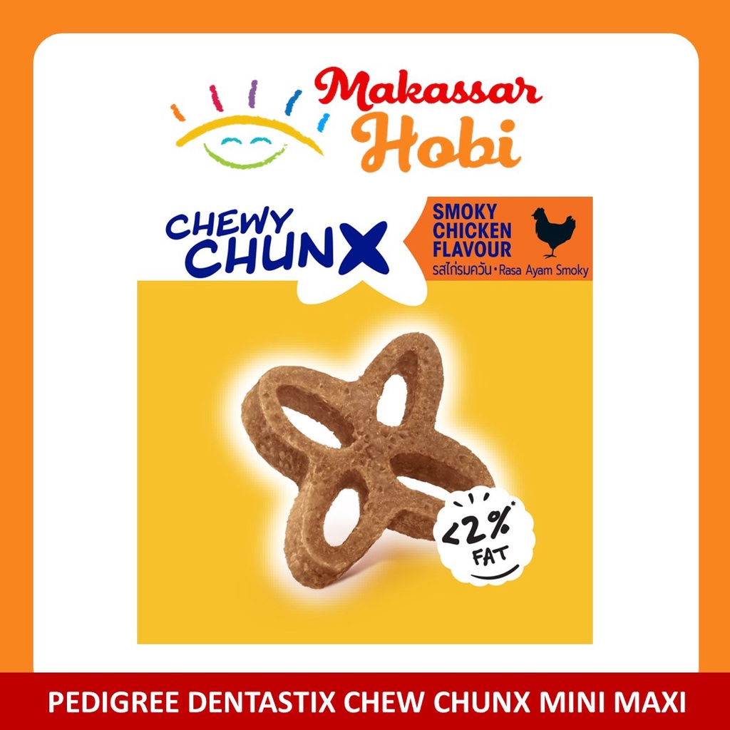 Pedigree DentaStix Chewy Chunx Mini Maxi Dog 68gr Snack Cemilan Anjing