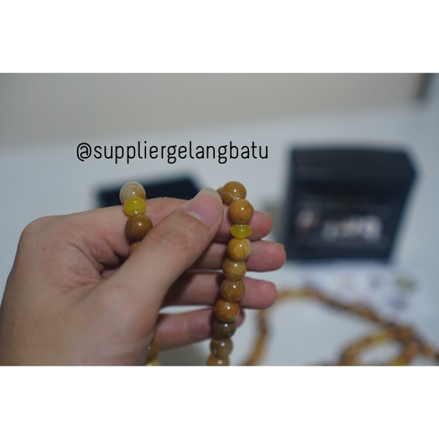 tasbih tangan batu manigajah 8mm 33 butir natural tasbeh akik sehat peralatan doa sholat dzikrullah