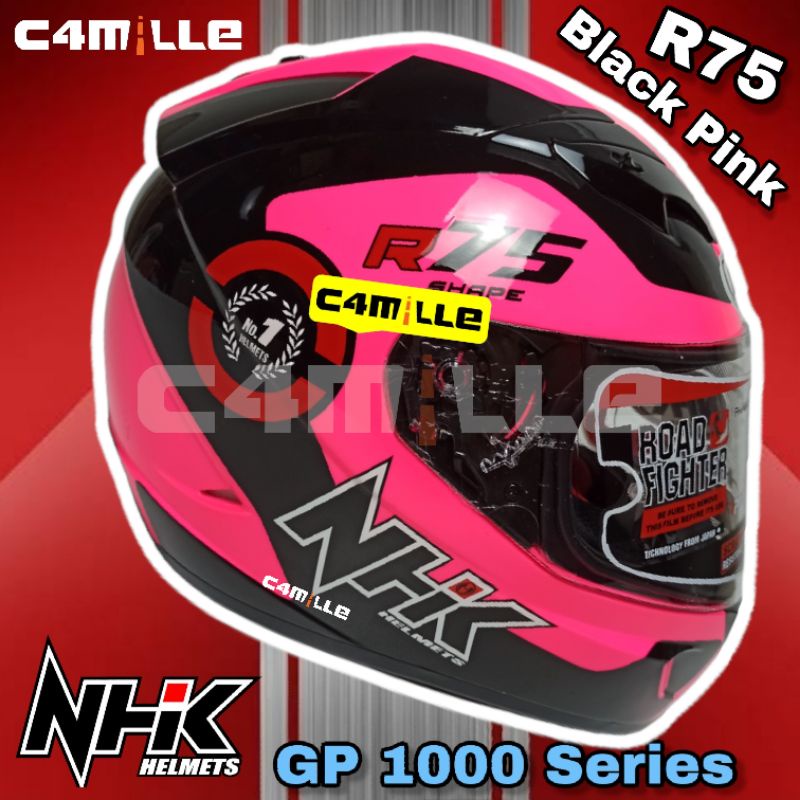 HELM NHK GP 1000 R75 PINK FLUO DOUBLE VISOR FULL FACE