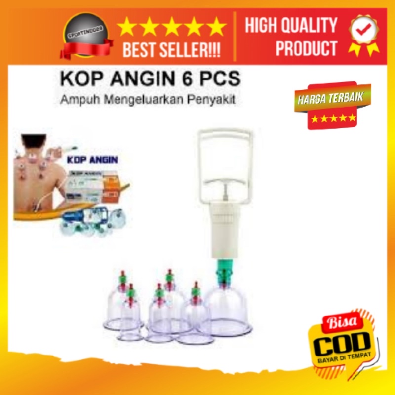 Kop Bekam / Kop Angin Bekam Isi 6pcs / Alat Sedot Angin / Kop Angin - Kotak Putih