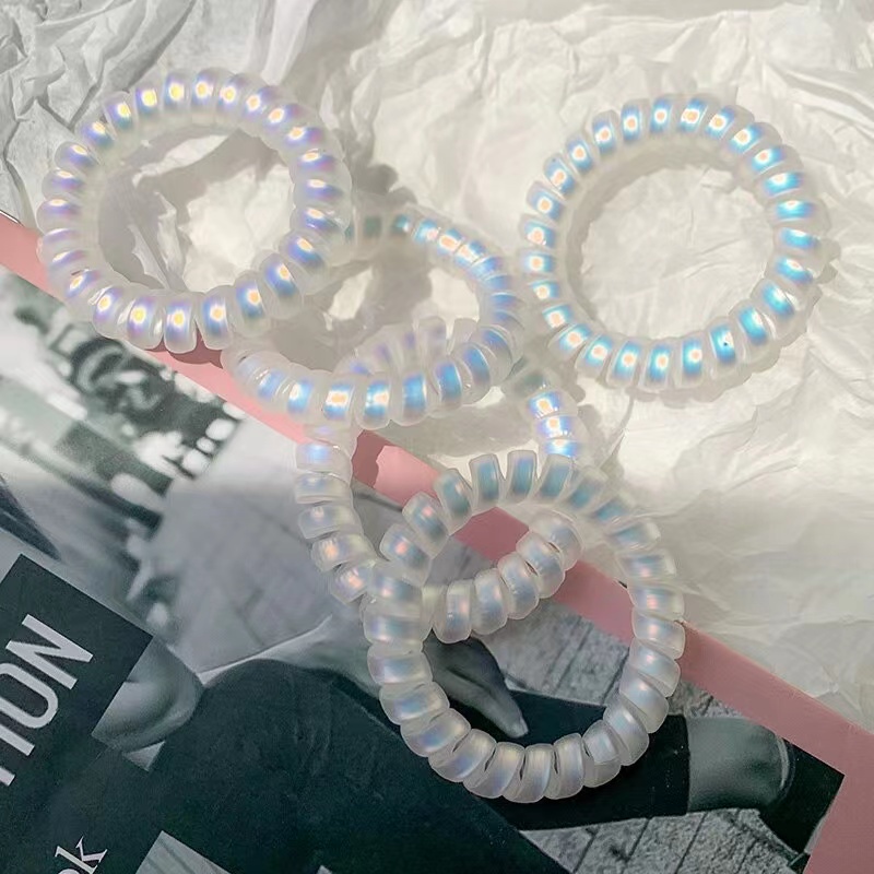 Monica Karet gelang  fashion strip spiral warna cerah gemuk longgar cincin rambut kabel