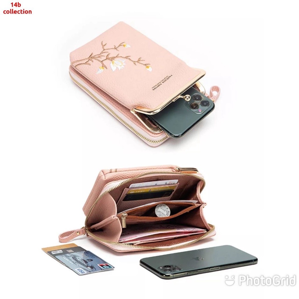 Tas Selempang HP Premium Bunga Bordir Mewah Embroidery Meychan Sakura