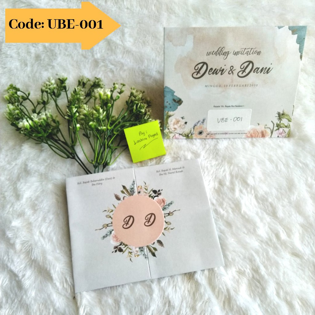 UBE - Cetak Print Undangan Nikah pernikahan softcover flower vintage murah premium tebal komplit