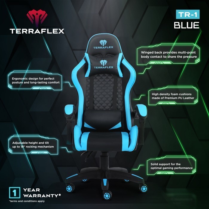 Terraflex TR1 / TR-1 Gaming Chair / Kursi Gaming