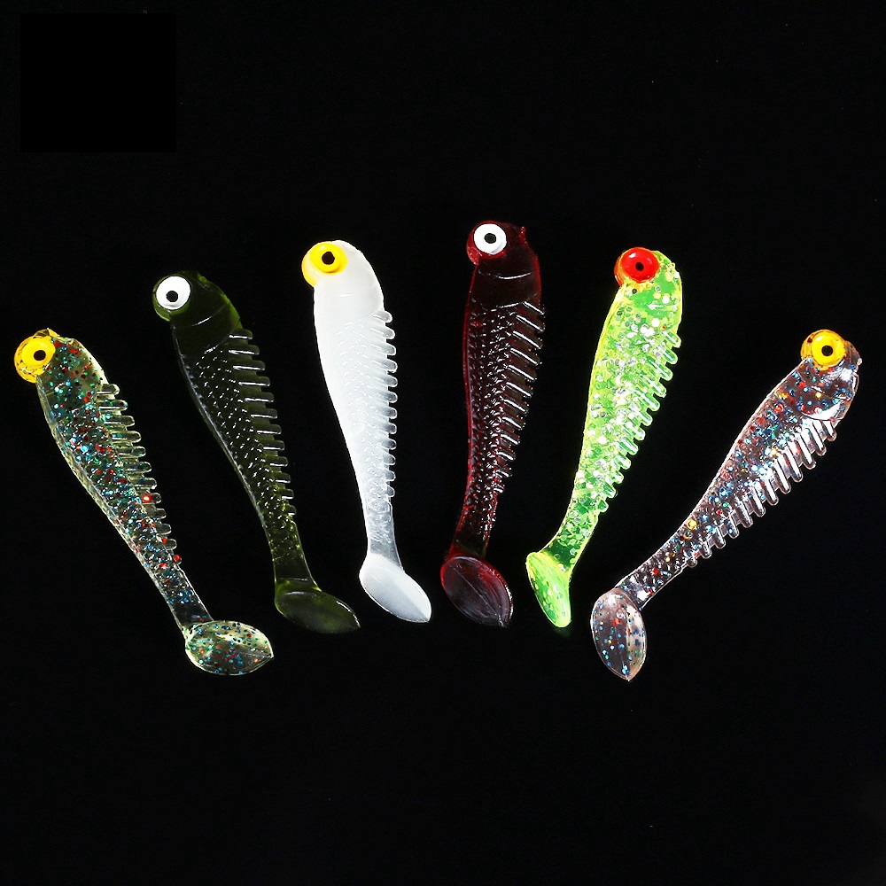 Shengyao 10pcs/Lot Soft Lures Umpan Pancing Silicone Bait Sea Fishing 5.5cm/1.3g Swimbait Silicone Fish Surface Ikan Artificial Lure Spinner bait